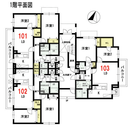 JR横浜線「成瀬」駅徒歩１７分 ペット共生型マンション 「セレナ」　１階平面図
