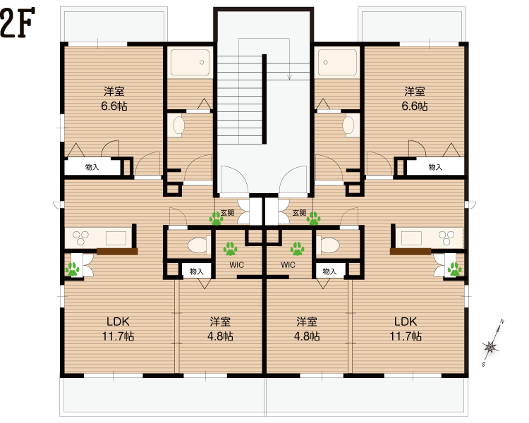 間取り図2階/ペット共生型賃貸マンション「Casa de Cura」