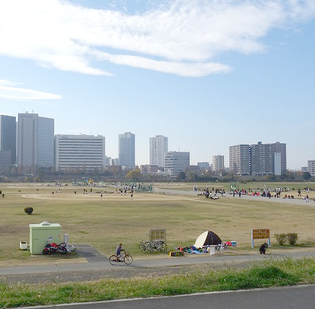 多摩川土手の様子②