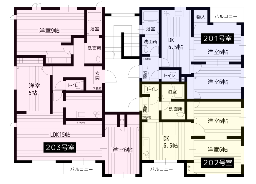 間取り図2階/東京都文京区のペット可(犬猫)ペット共生型賃貸マンション「ベルハウス白山」