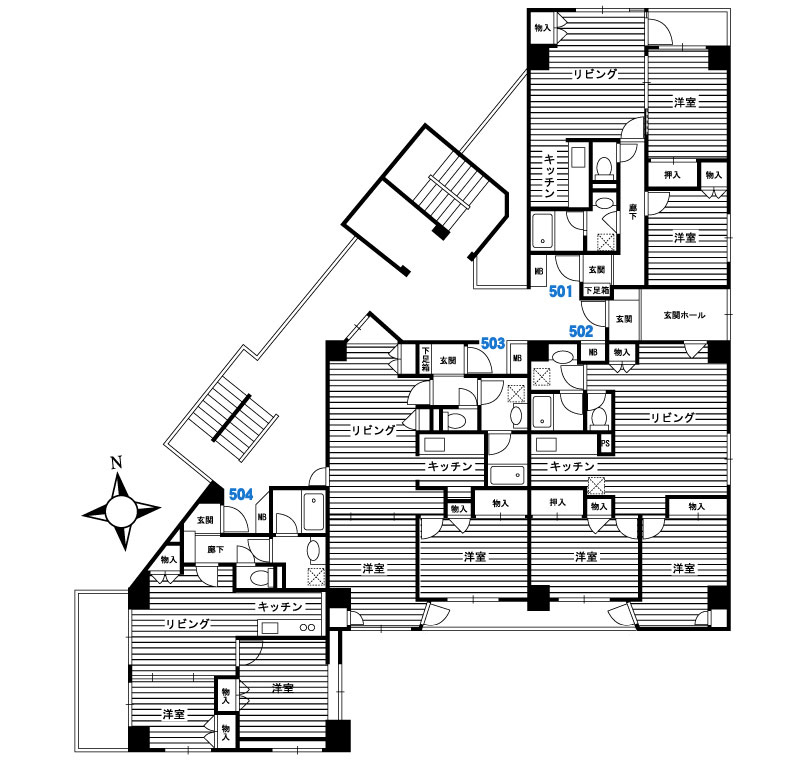 5F間取り図|東京都板橋区のペット可(犬猫)ペット共生型賃貸マンション フルール・ベルテラス