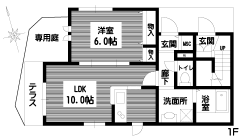 ペット共生型マンション　西武新宿線「都立家政」徒歩２分　レモーナ　１０１号室間取り・賃料