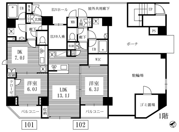 新築ペット共生型賃貸マンション　デラフェリチッタ  東京メトロ半蔵門線・都営浅草線「押上」徒歩11分　1F間取図