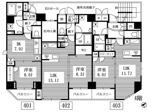 新築ペット共生型賃貸マンション　デラフェリチッタ  東京メトロ半蔵門線・都営浅草線「押上」徒歩11分　4F間取図