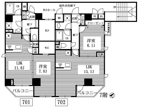 新築ペット共生型賃貸マンション　デラフェリチッタ  東京メトロ半蔵門線・都営浅草線「押上」徒歩11分 7F　間取図