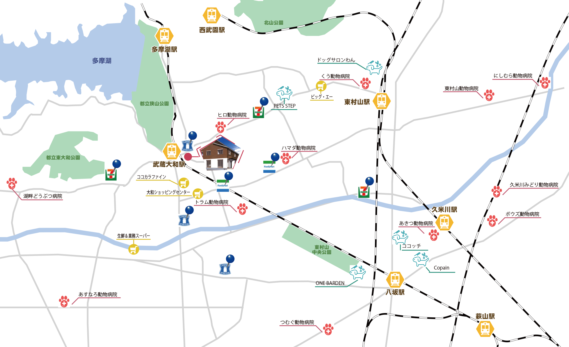 ペット共生型（ペット可）賃貸アパート Grenze（グレンツェ） 周辺地図
