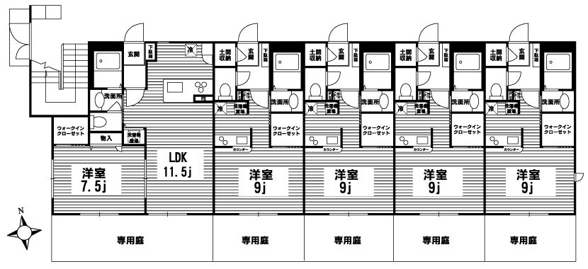 東京都新宿区大久保のペット可(犬猫)ペット共生賃貸マンション プロスペリートクラ1F間取り図