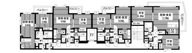 ドゥーエ・カーサ・ヴィエント　１Ｆ間取り