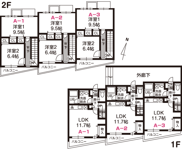 Ａ－棟　間取り/ペット共生型賃貸マンション「サウスコート」