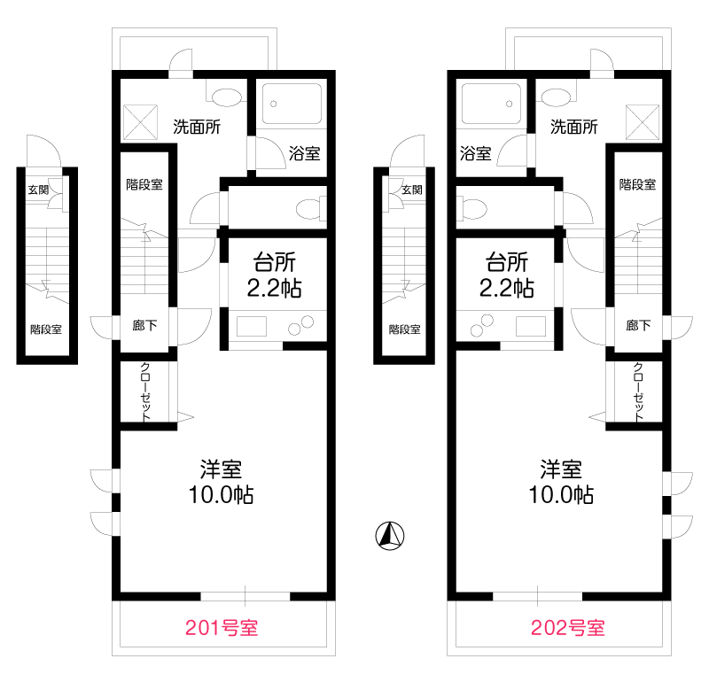間取り図2階/ペット共生型賃貸マンション「メゾンファミール」