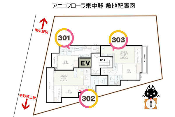 アニコフローラ東中野 3階配置図