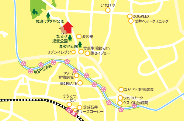 ペット共生型賃貸住宅　サウスコート 周辺マップ