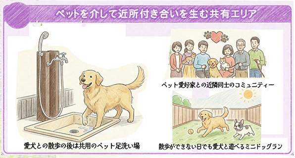 藤塚ガーデンテラス　「ペットを介して近所付き合いを生む共有エリア」